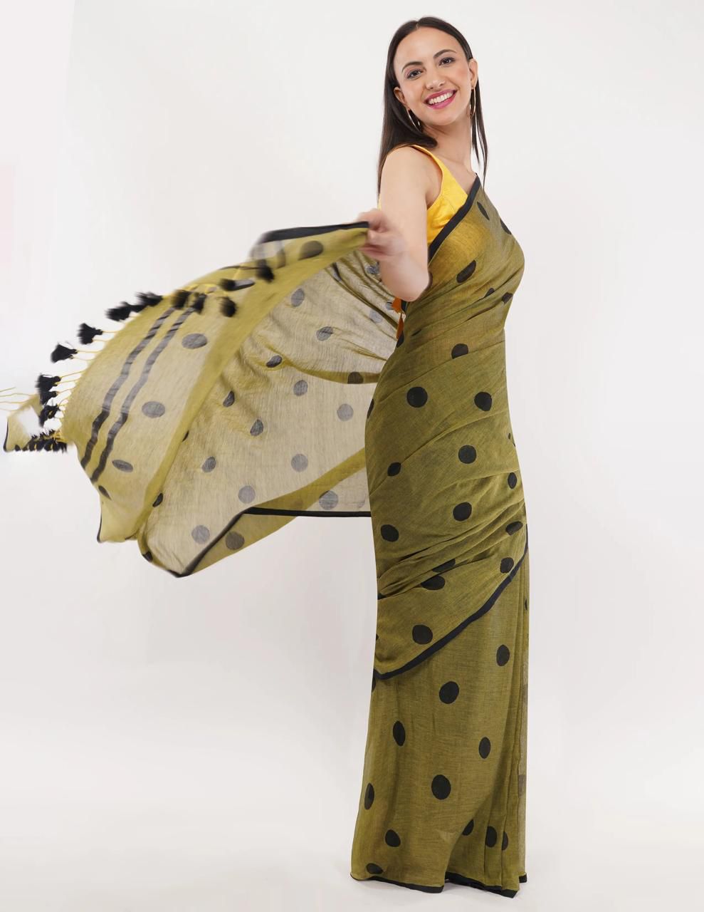 Green Polka Mul Cotton