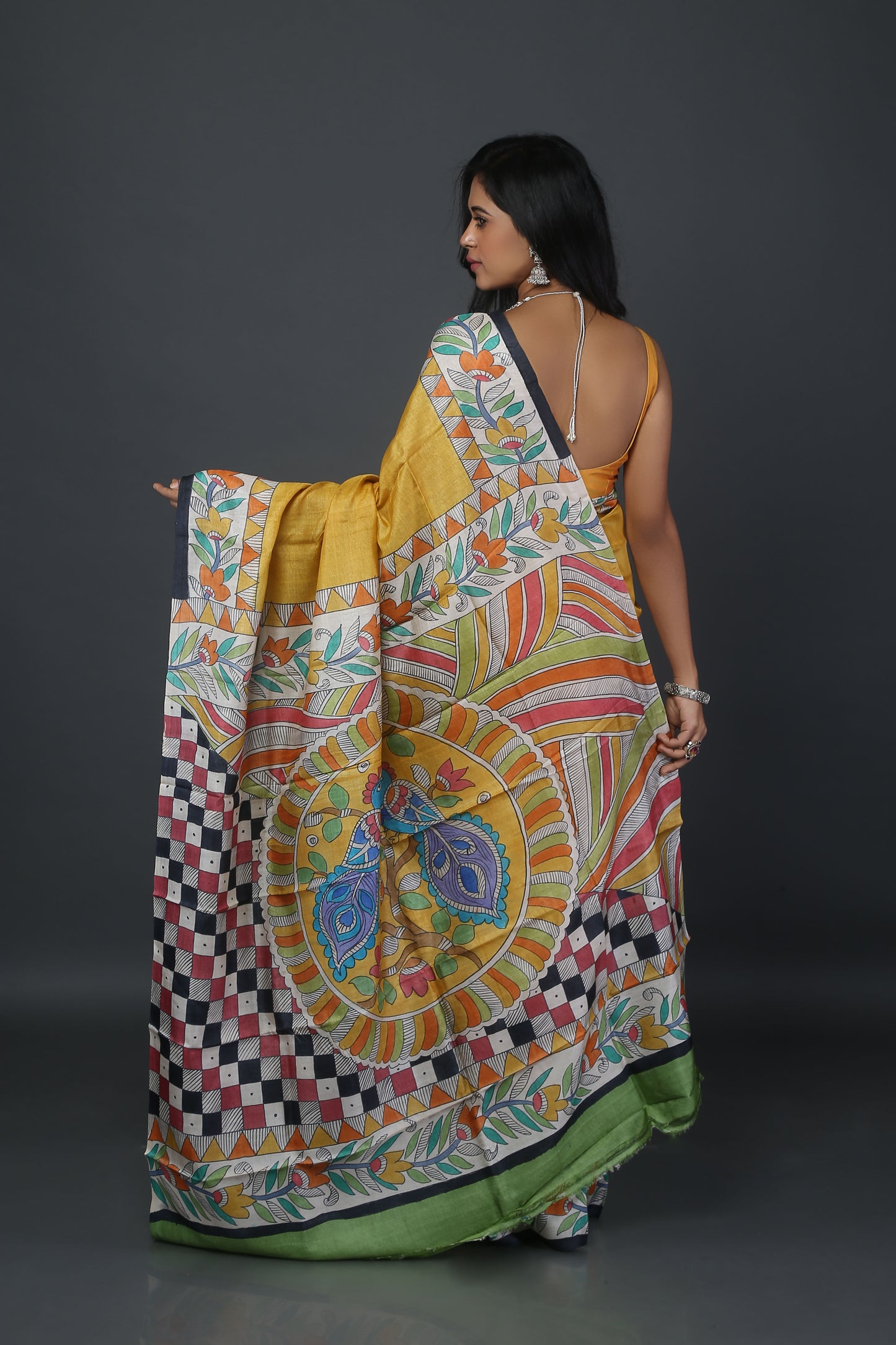Bloom Border Mulberry Saree