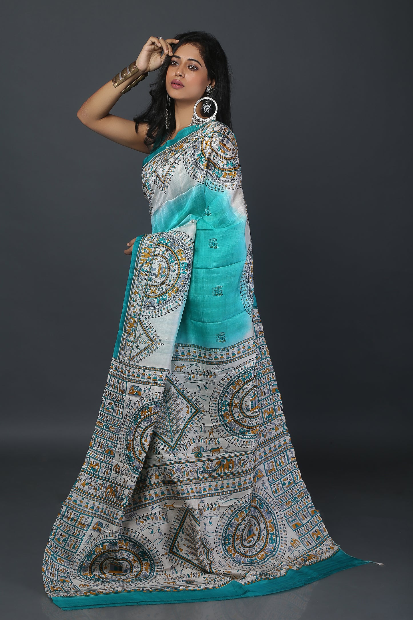 Carved Sea Mulberry Silk Saree