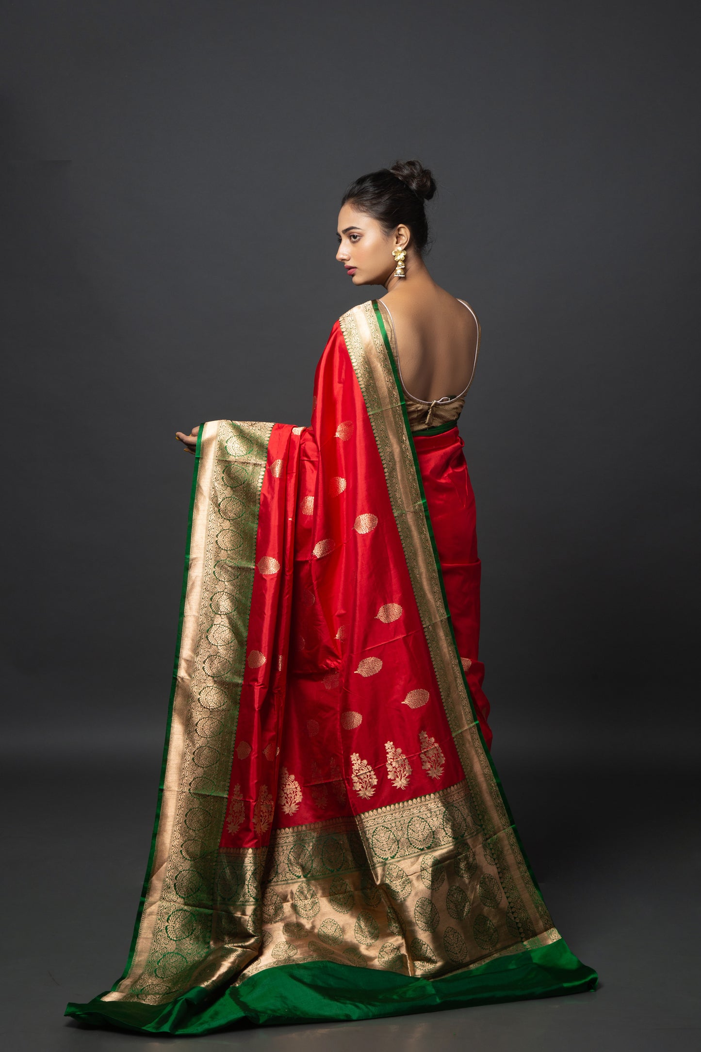 Composed Scarlet Banarasi Saree
