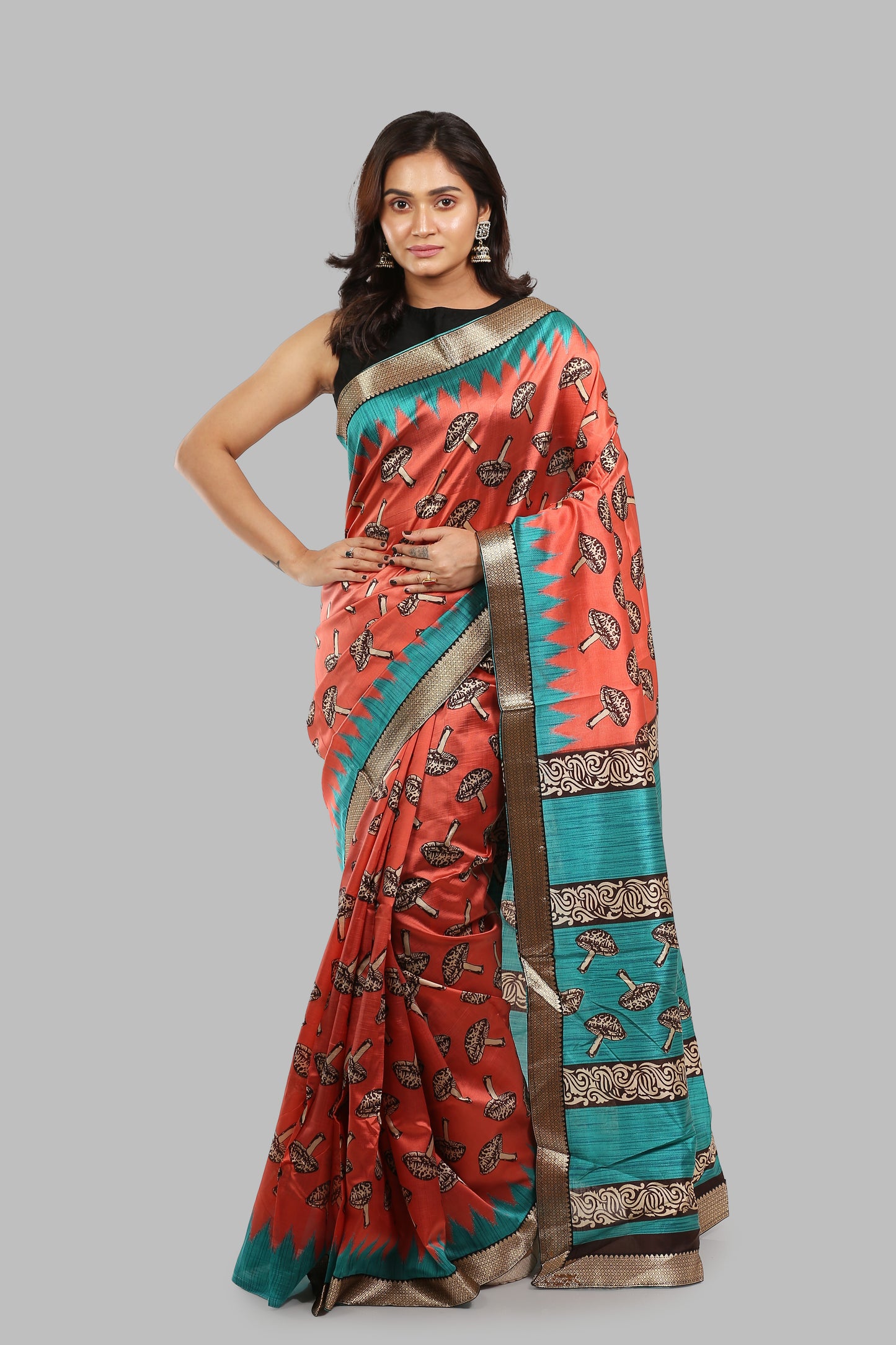 Cultured Burgeon Raw Silk Saree