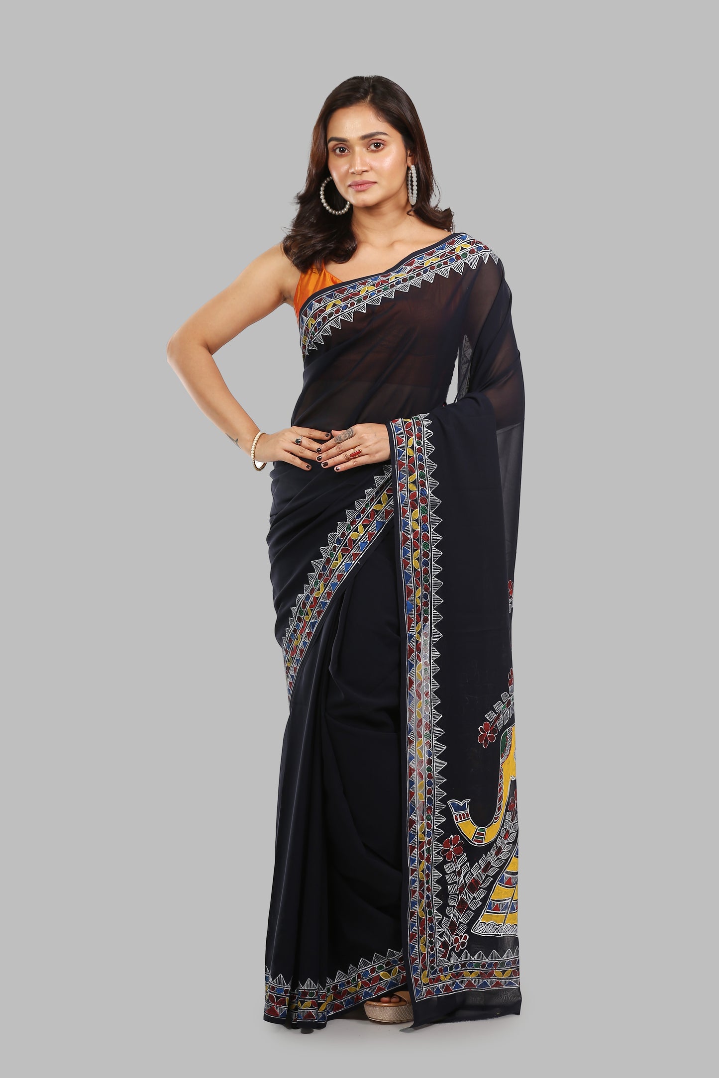 Dreamy Dark Synthentic Saree