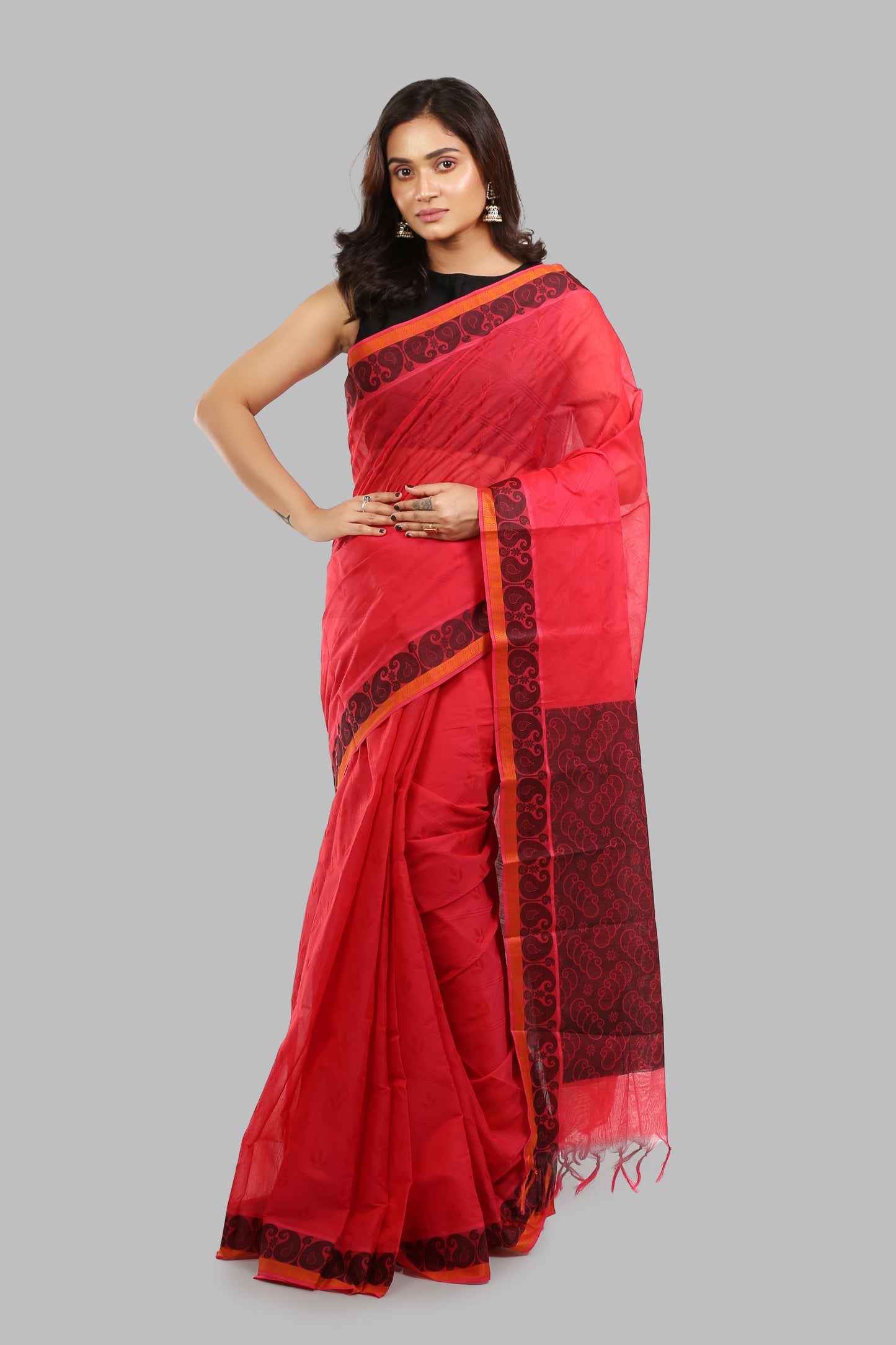 Easygoing Cherry Cotton Saree
