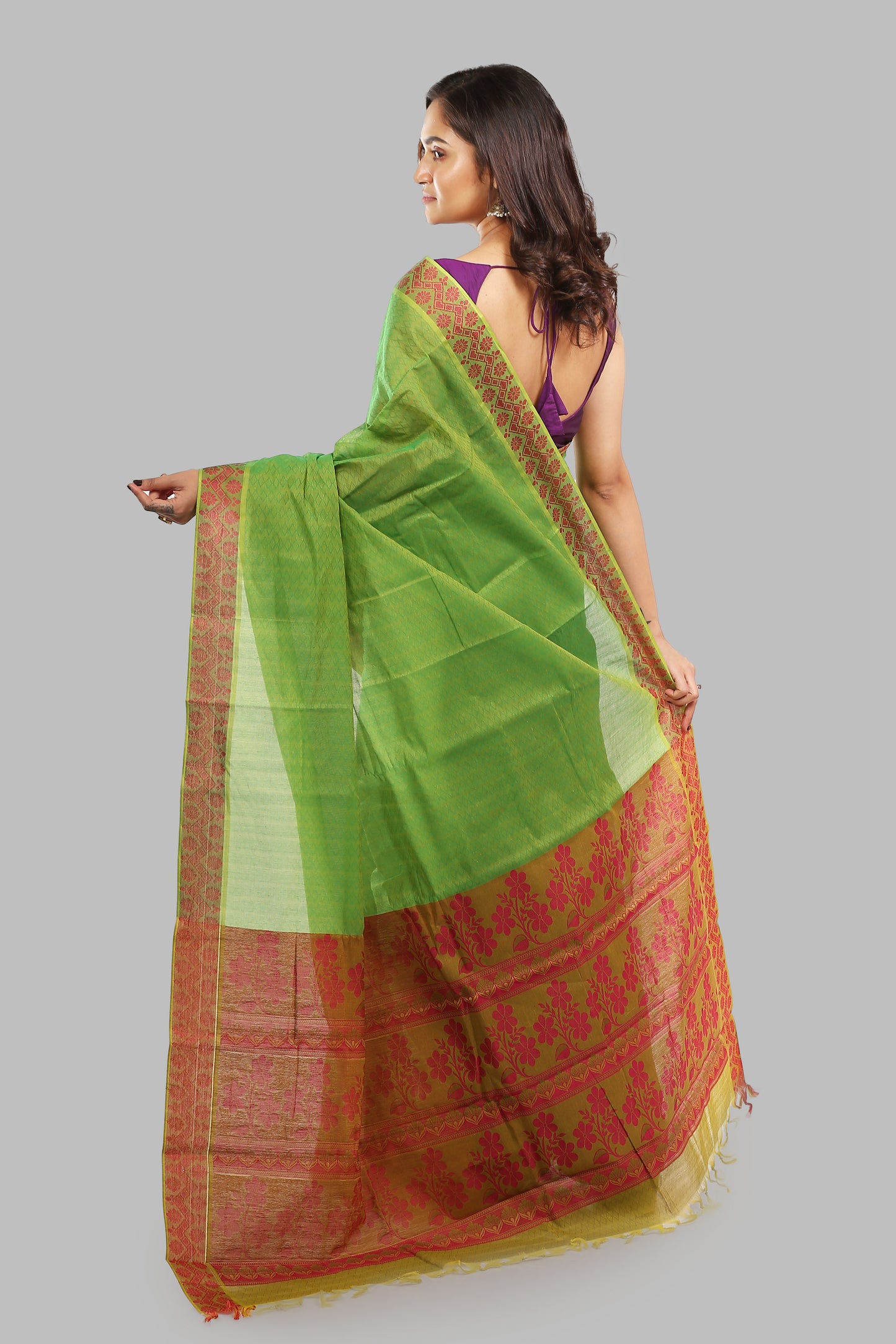 Fragrant Leafy Cotton Saree
