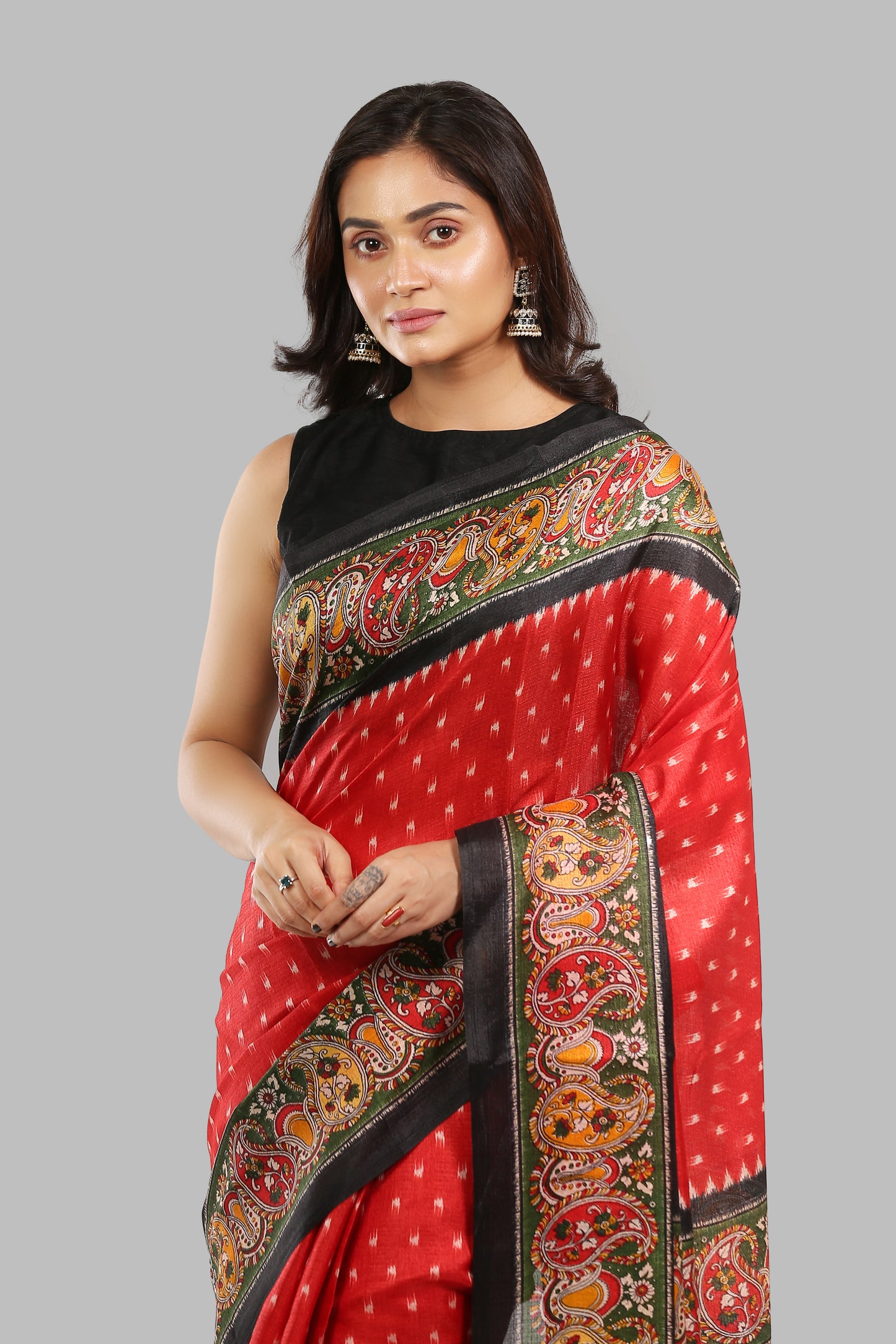 Kind Russet Raw Silk Saree