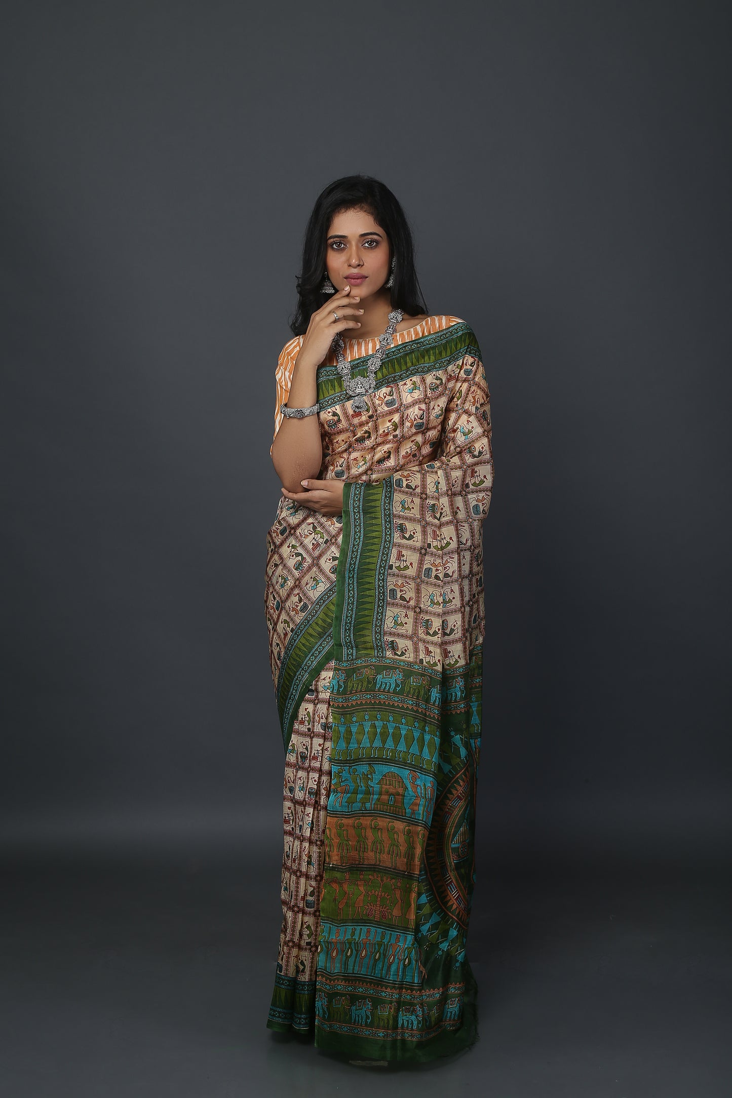 Life Lattice Tussar Saree