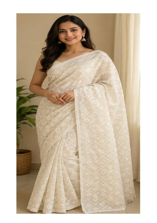 White Jamdani