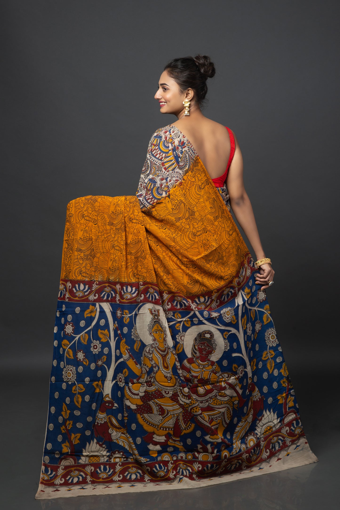 Wintery Tinged Cotton Saree