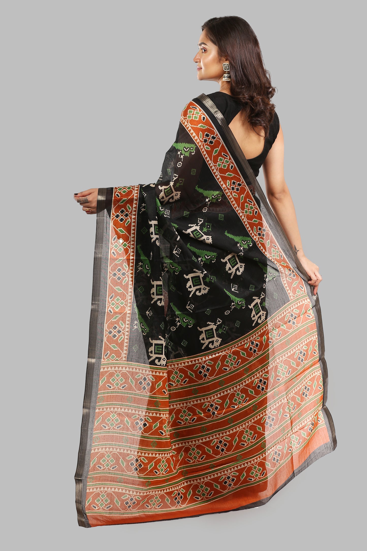 Yielding Dusky Raw Silk Saree