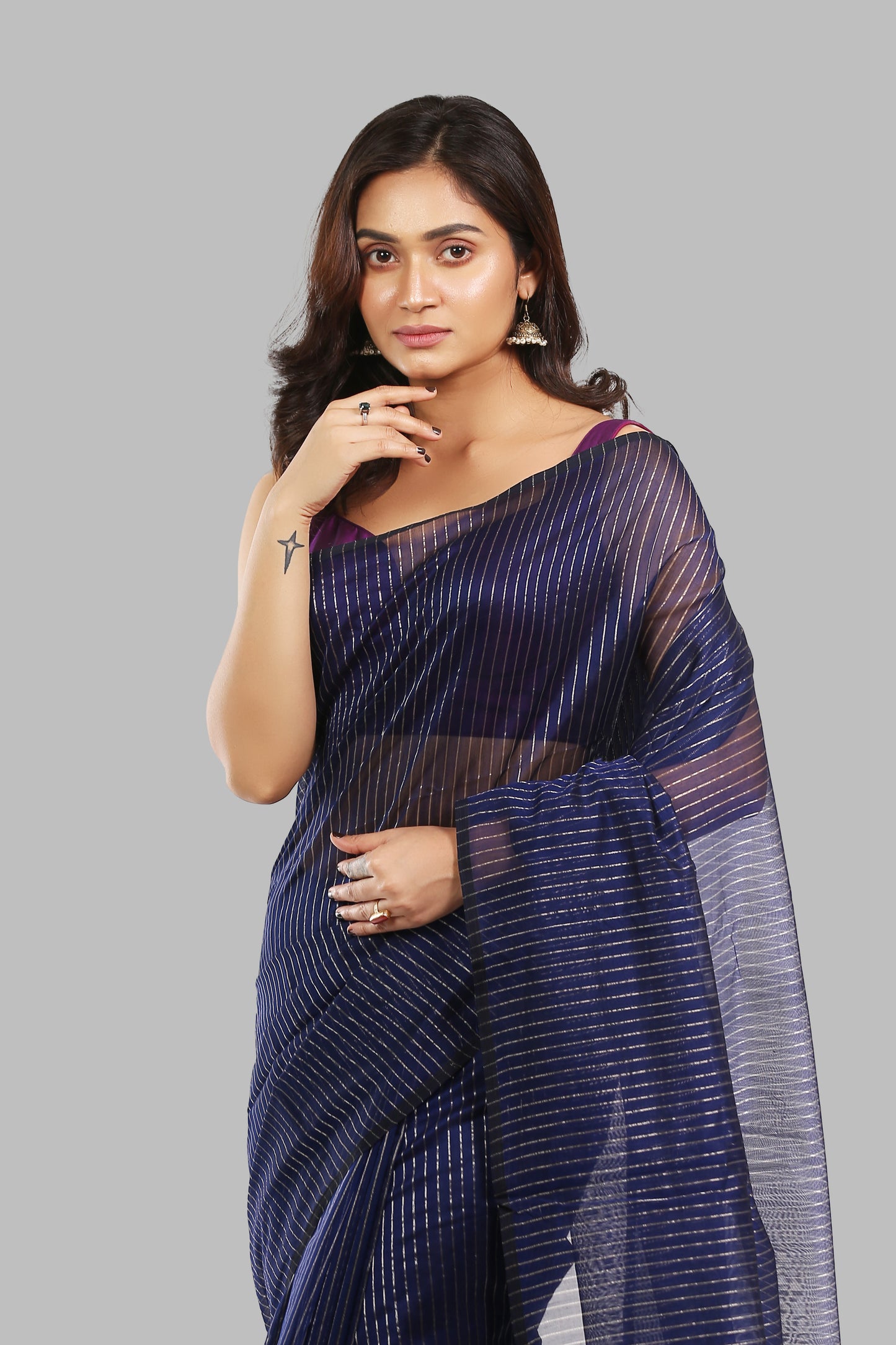 Young Teal Tissue Saree