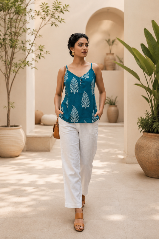 Indigo Bloom Top