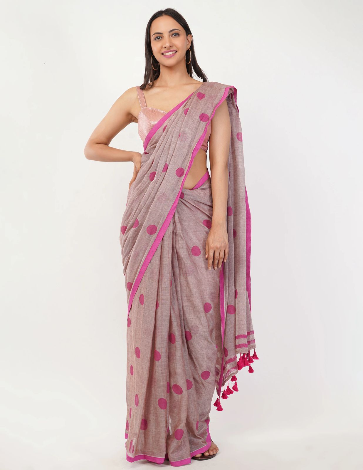 Pink Polka Mul Cotton