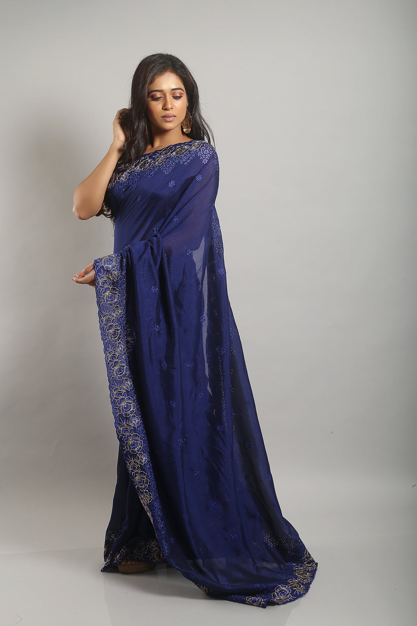 Adorned Azure Party Saree