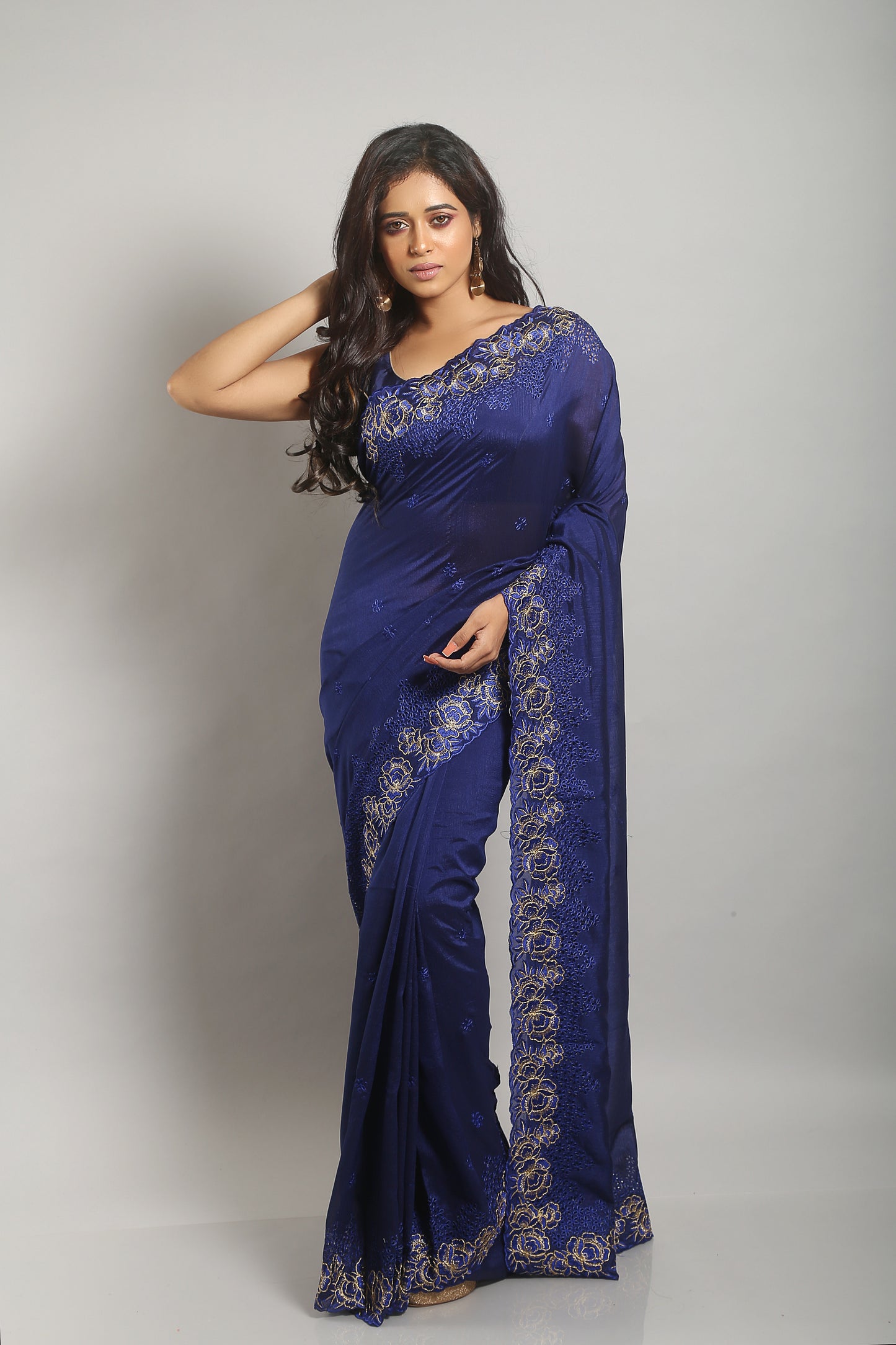 Adorned Azure Party Saree