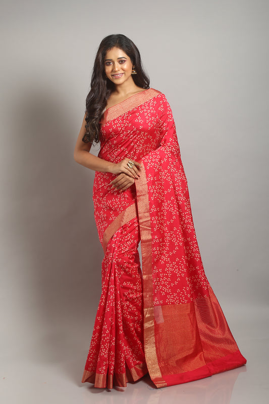 Bubble Pink Tussar Saree