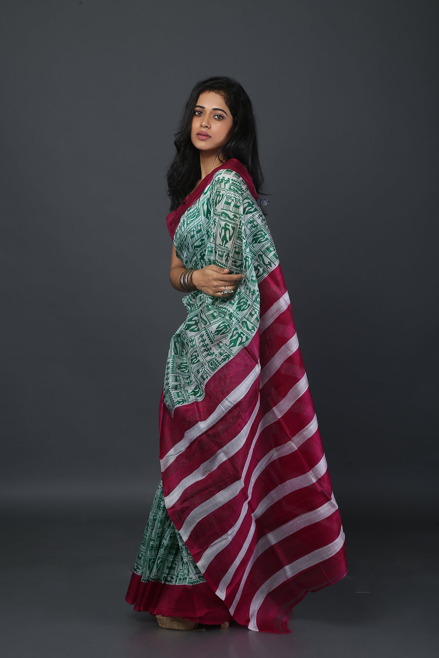 Busy Border Mulberry Silk Saree