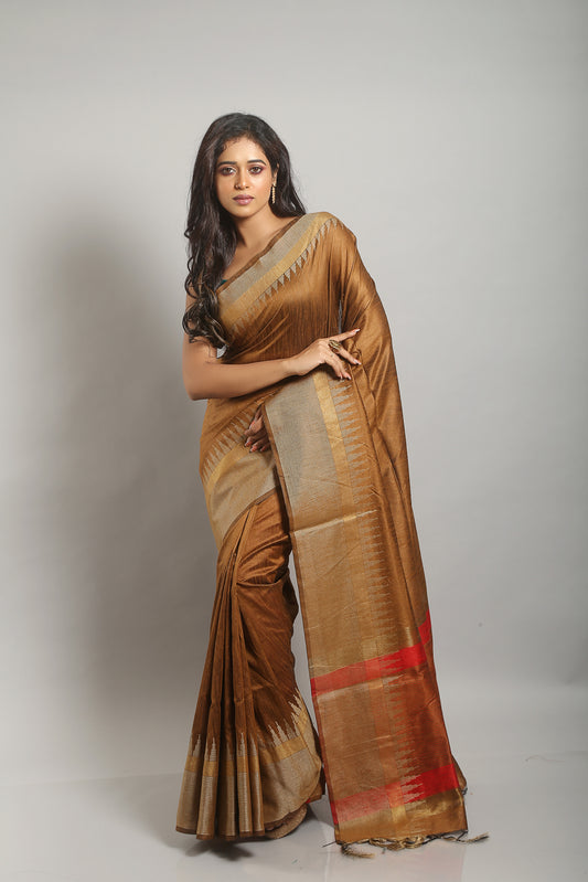Caramel Brown Matka Silk