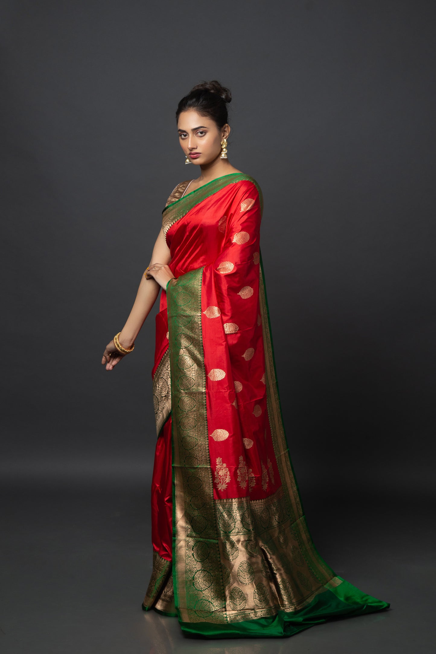 Composed Scarlet Banarasi Saree