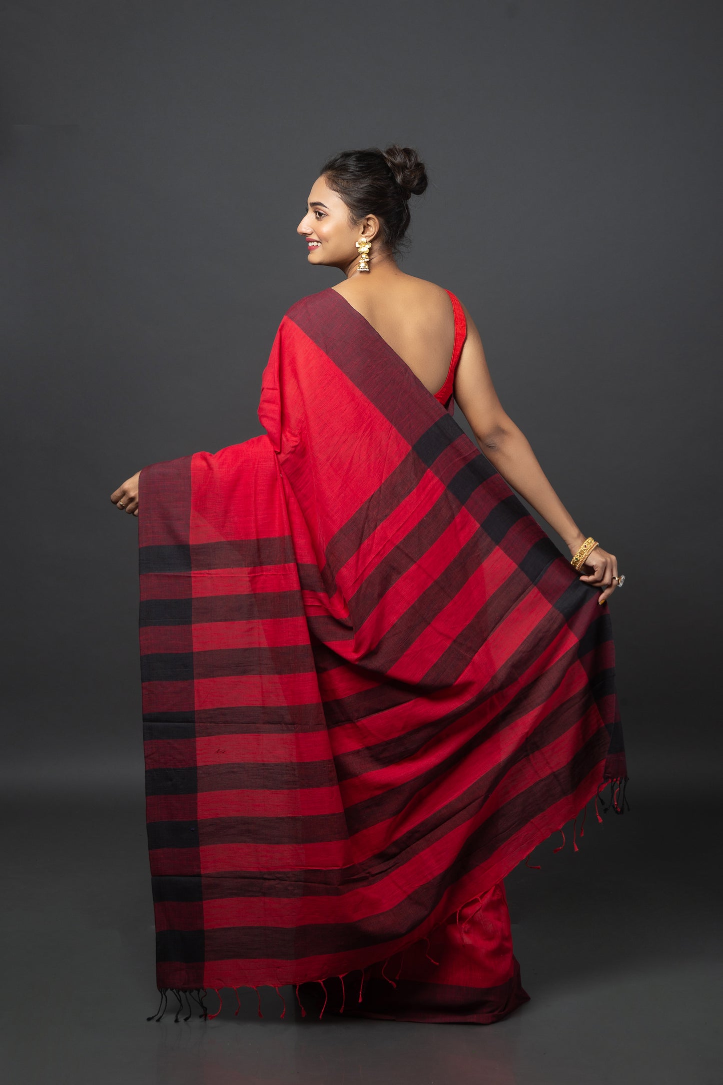 Crimson Crush Jaipuri Cotton Saree