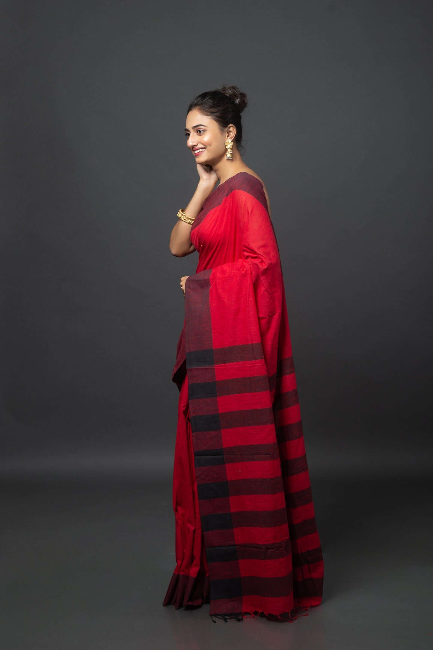 Crimson Crush Jaipuri Cotton Saree