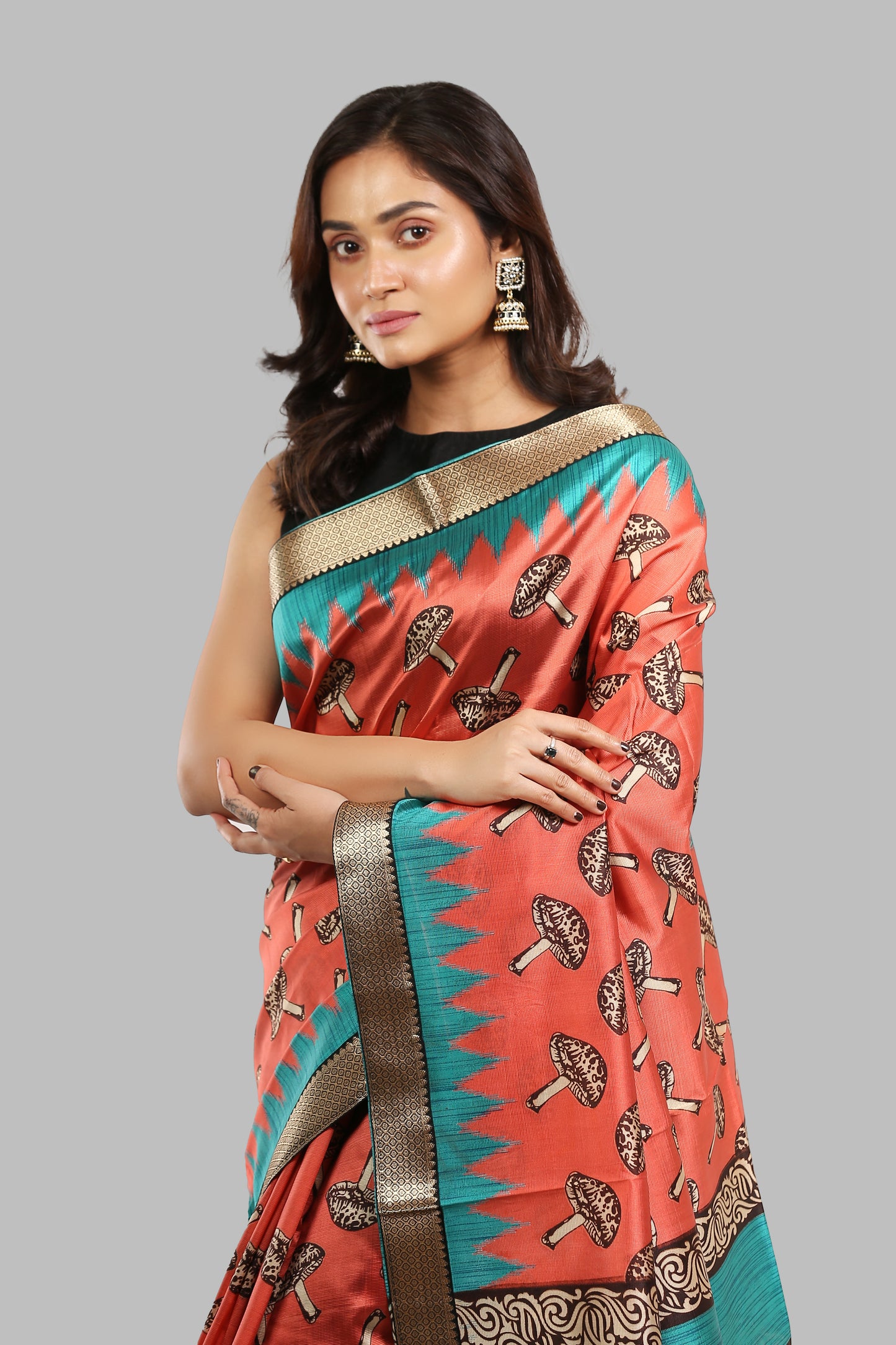 Cultured Burgeon Raw Silk Saree
