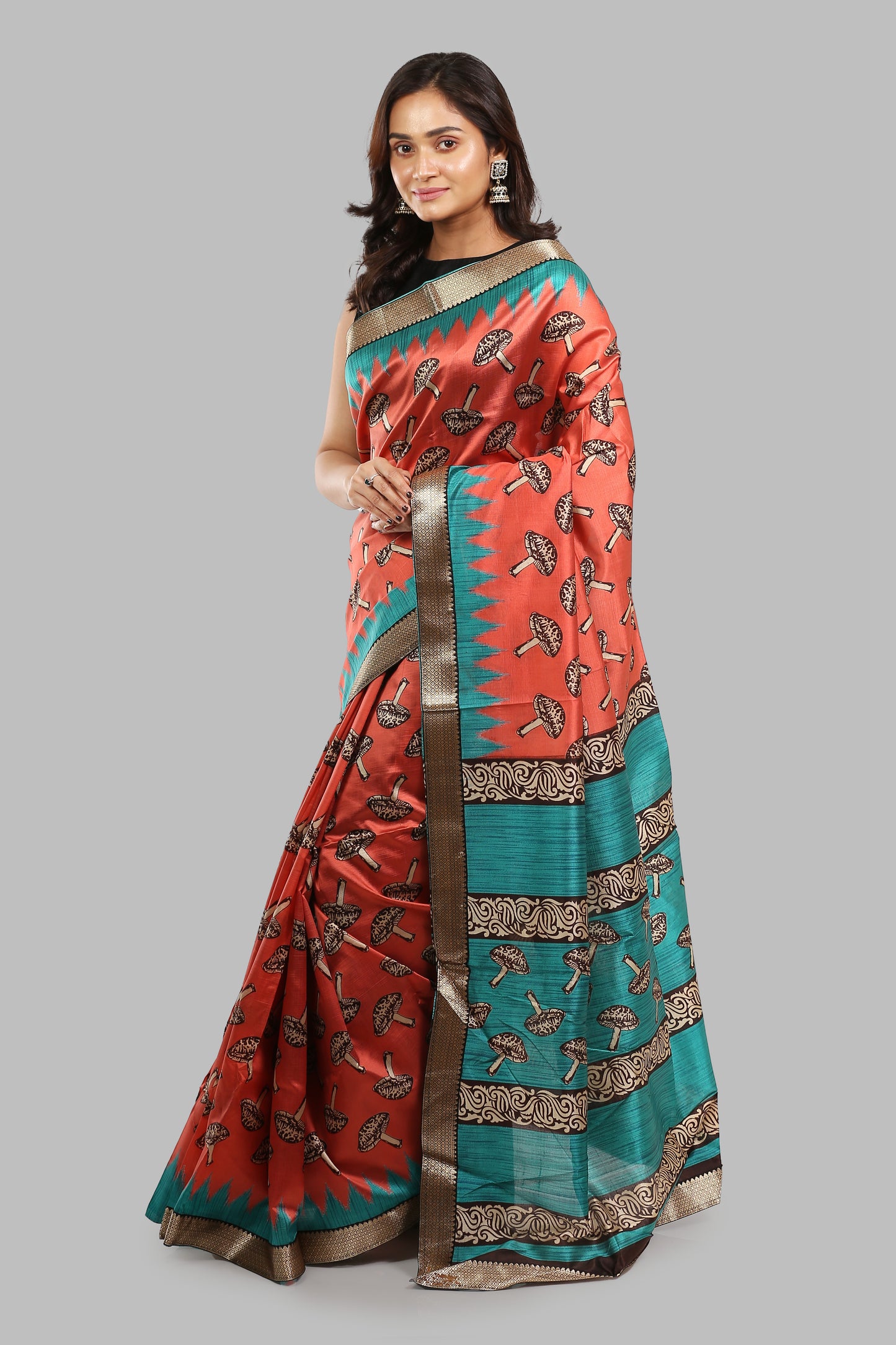Cultured Burgeon Raw Silk Saree