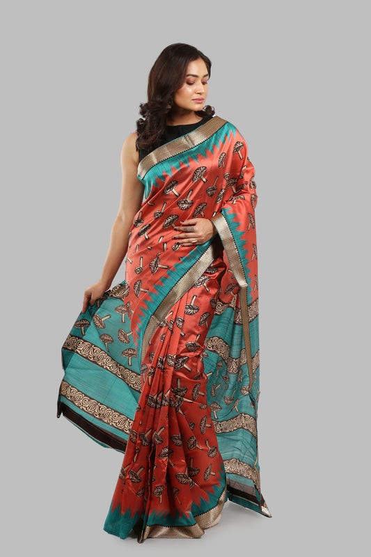 Cultured Burgeon Raw Silk Saree