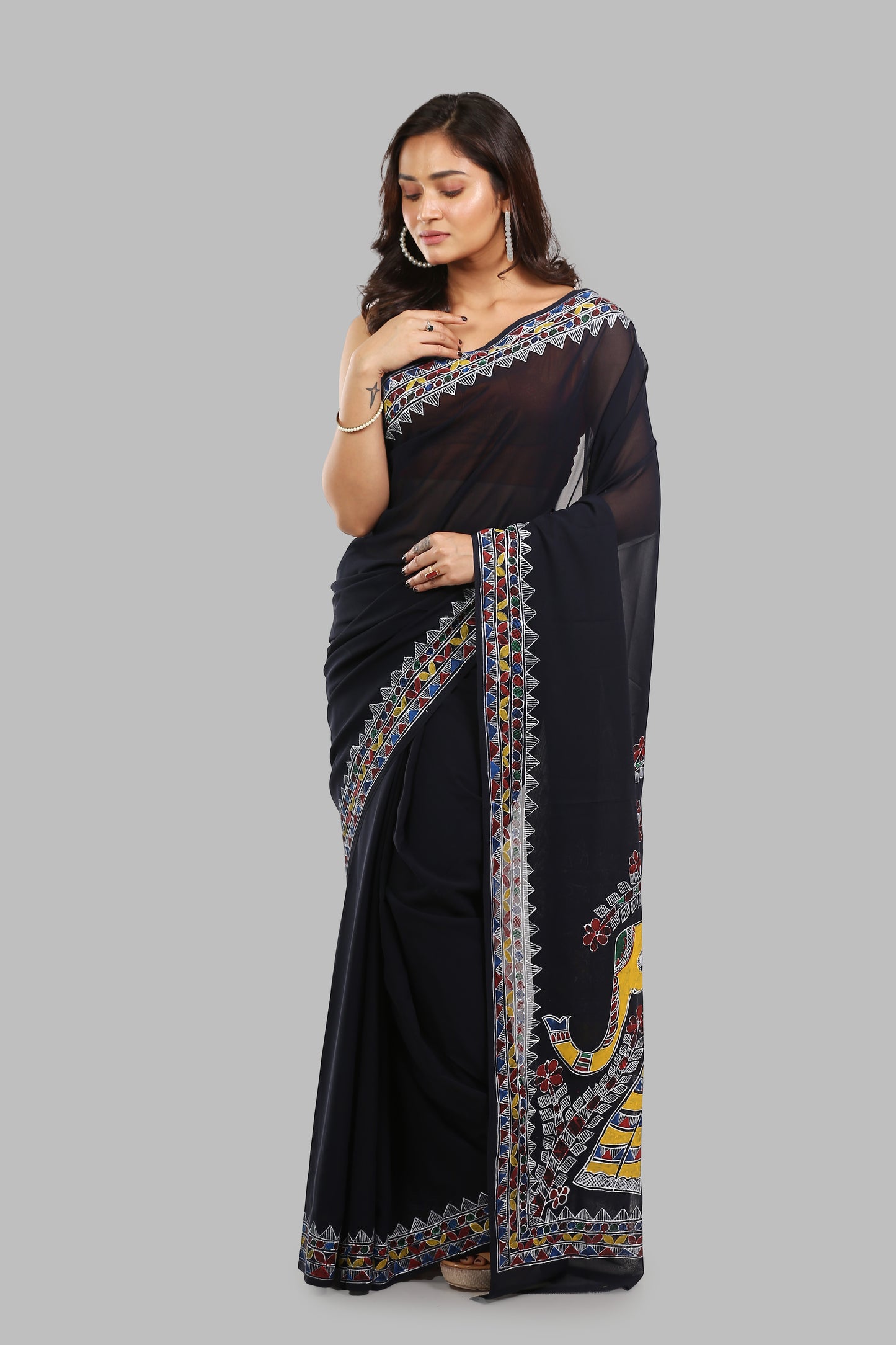 Dreamy Dark Synthentic Saree