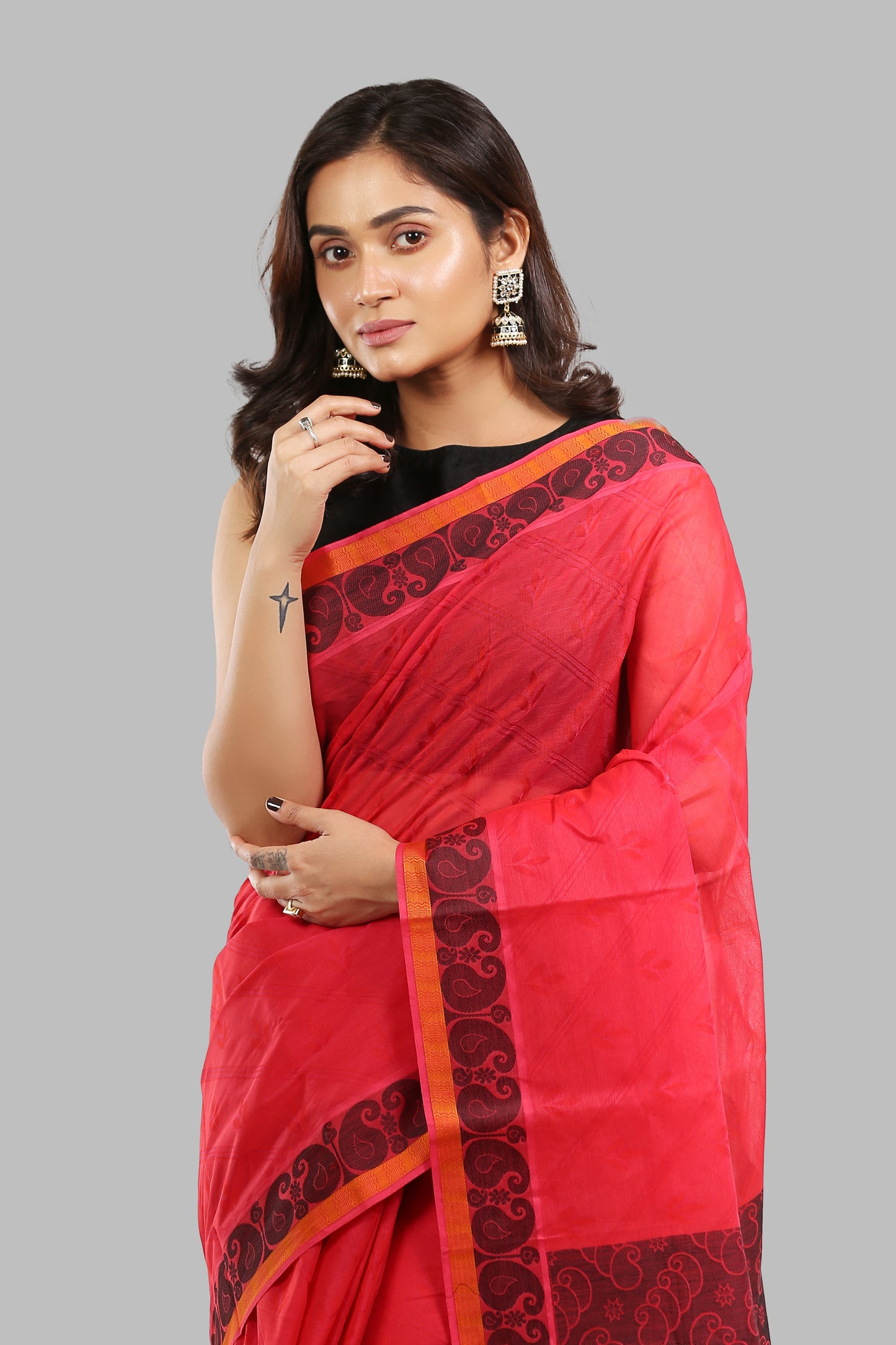 Easygoing Cherry Cotton Saree