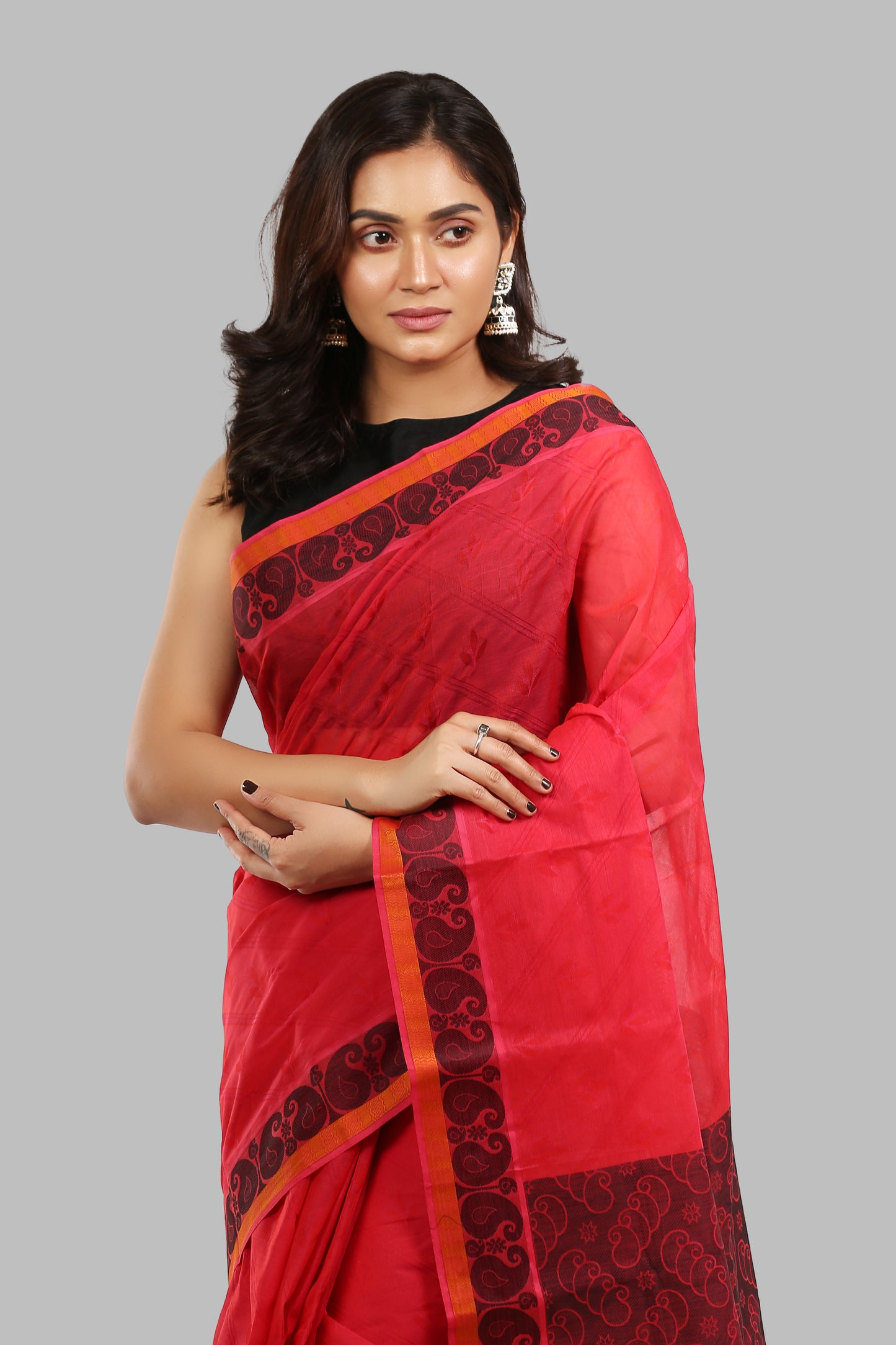 Easygoing Cherry Cotton Saree
