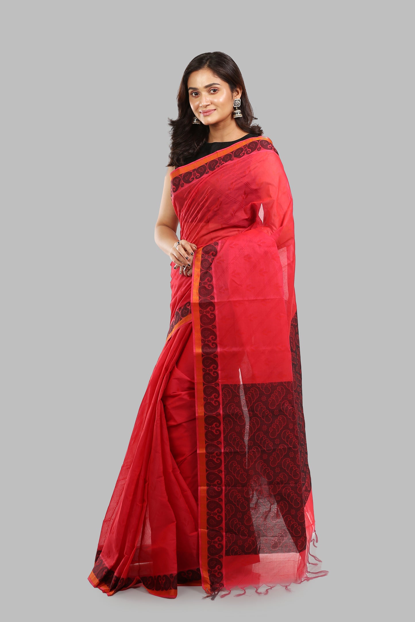 Easygoing Cherry Cotton Saree