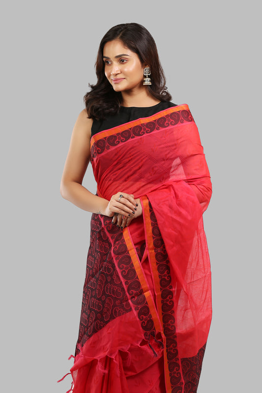 Easygoing Cherry Cotton Saree