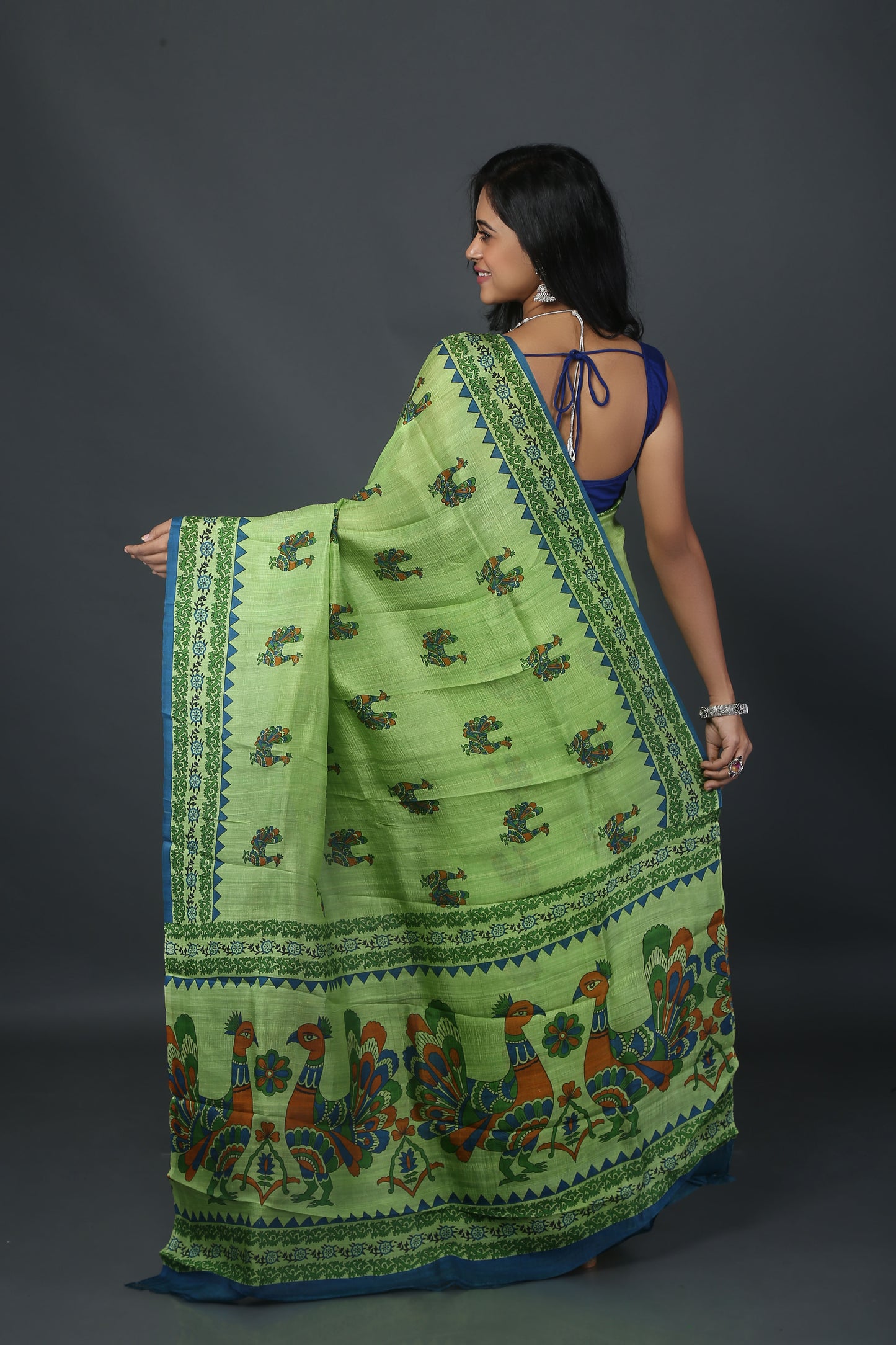 Eco-freak Peacock Mulberry Saree