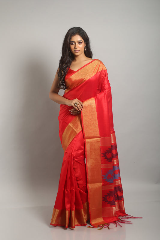 Flowery Matka Silk saree