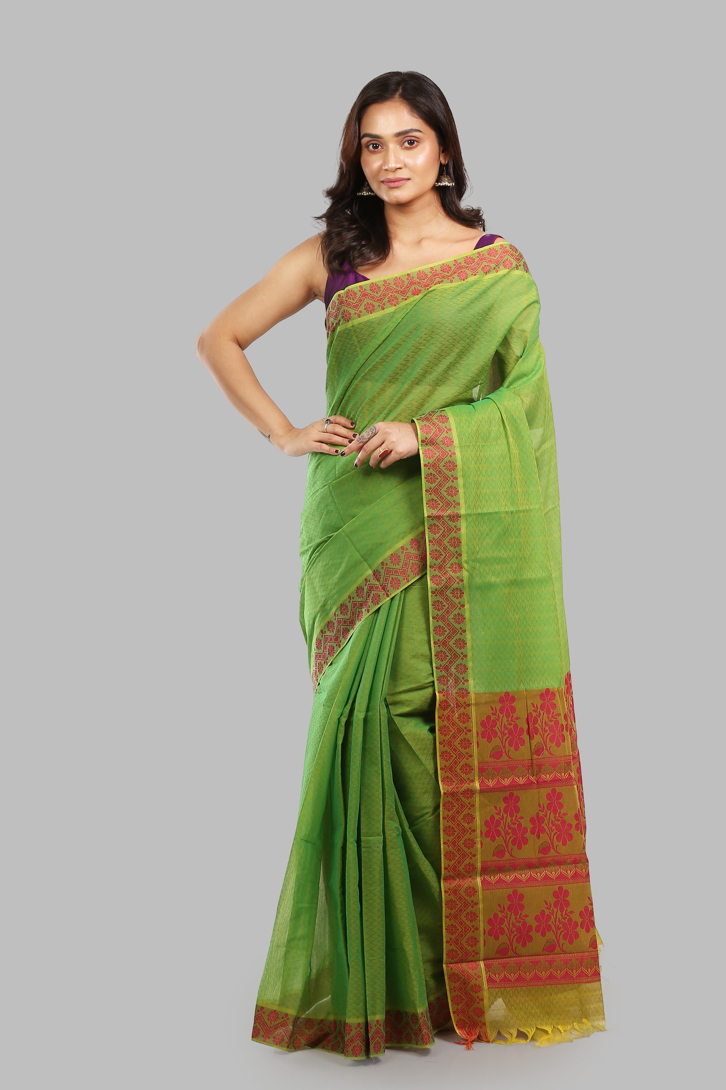 Fragrant Leafy Cotton Saree