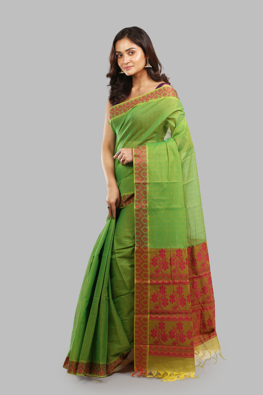 Fragrant Leafy Cotton Saree