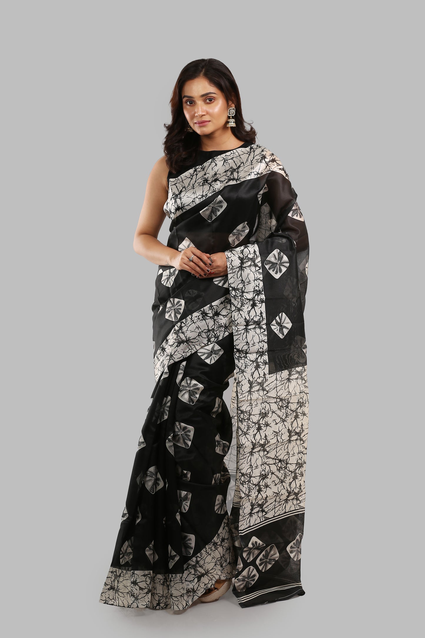 Gentle Sable Jute Saree