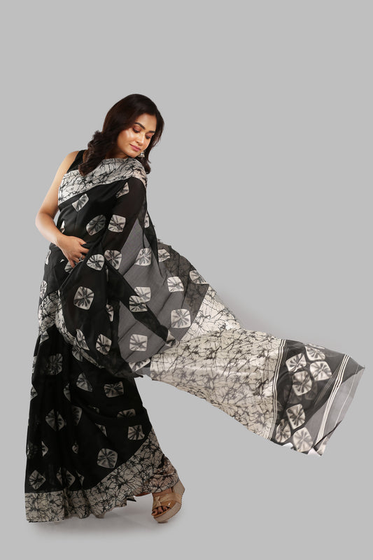 Gentle Sable Jute Saree