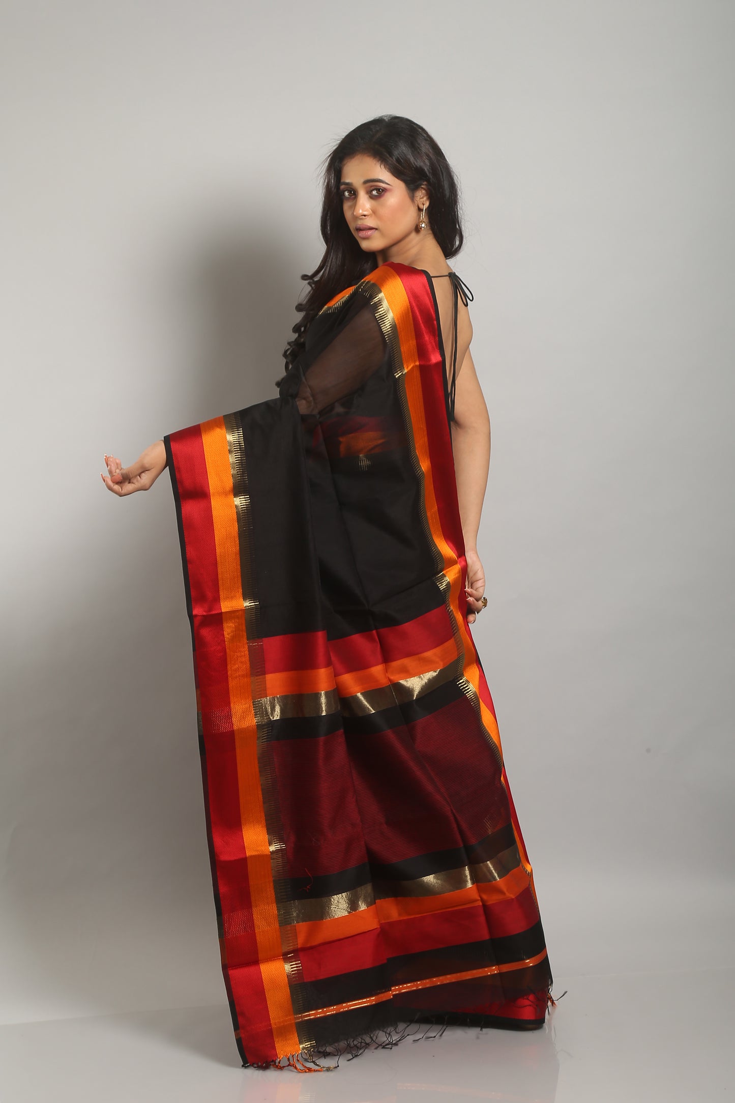 Gorgeous Black Cotton Saree