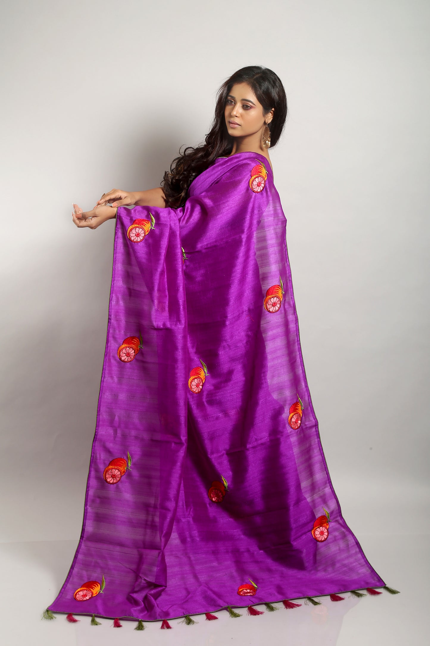 Graceful Plum Saree