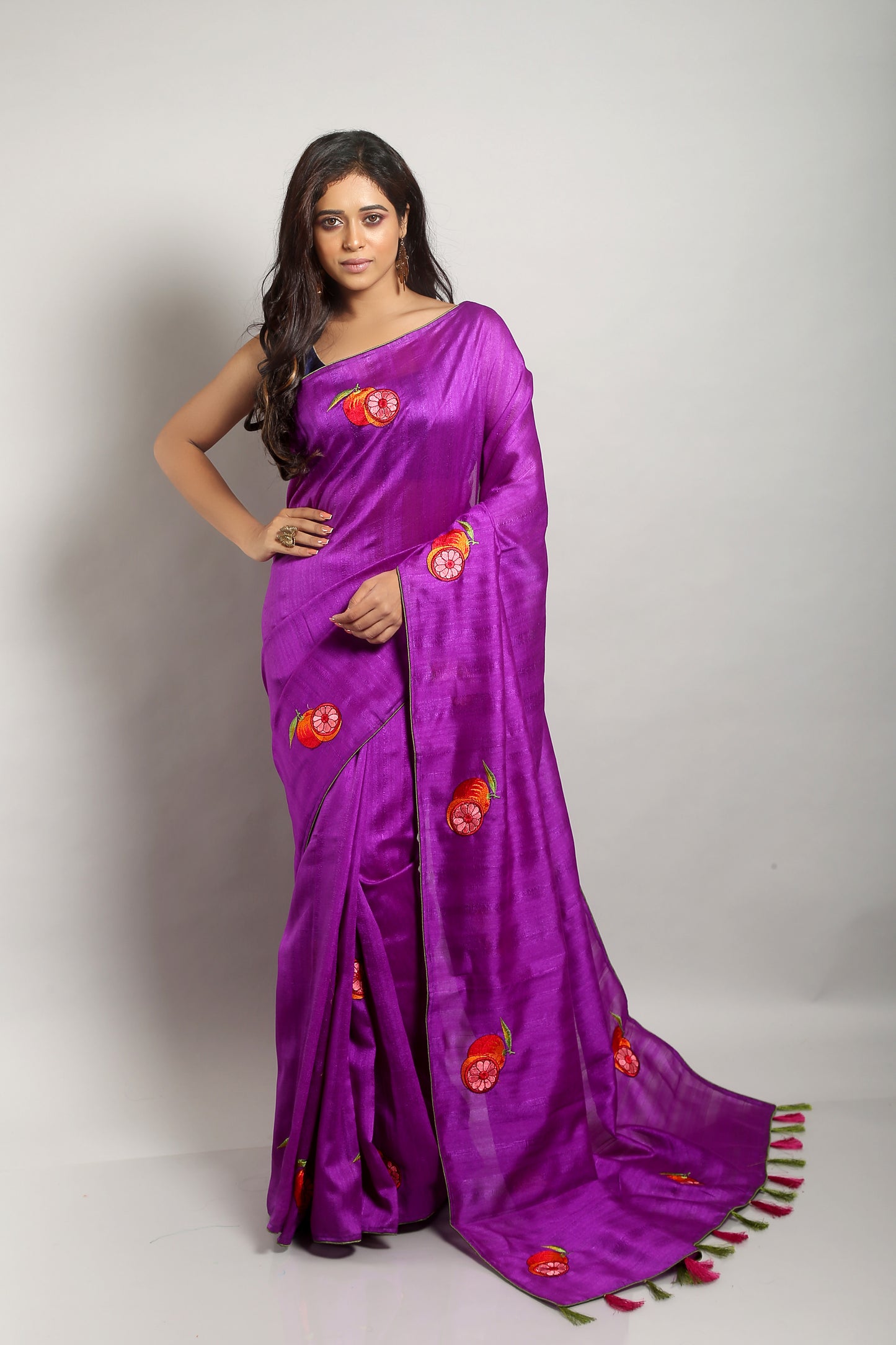 Graceful Plum Saree
