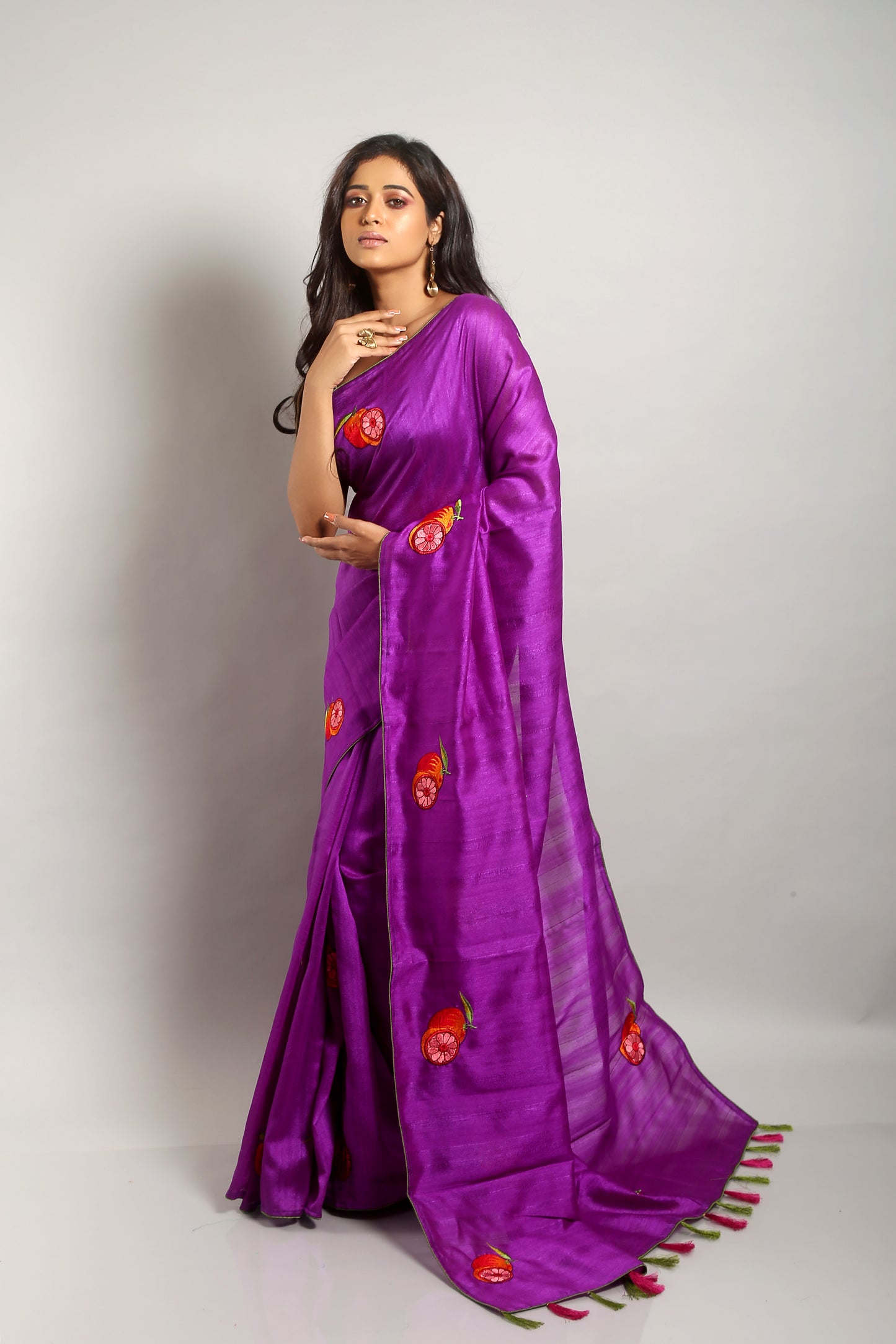 Graceful Plum Saree