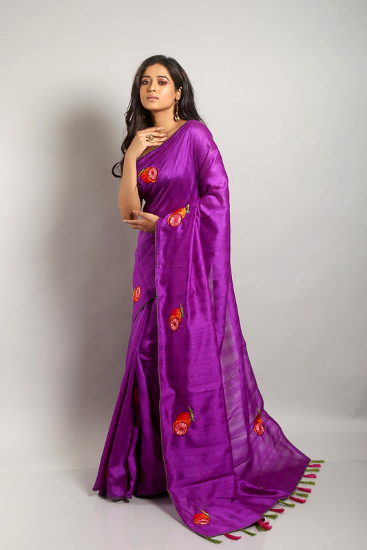 Graceful Plum Saree