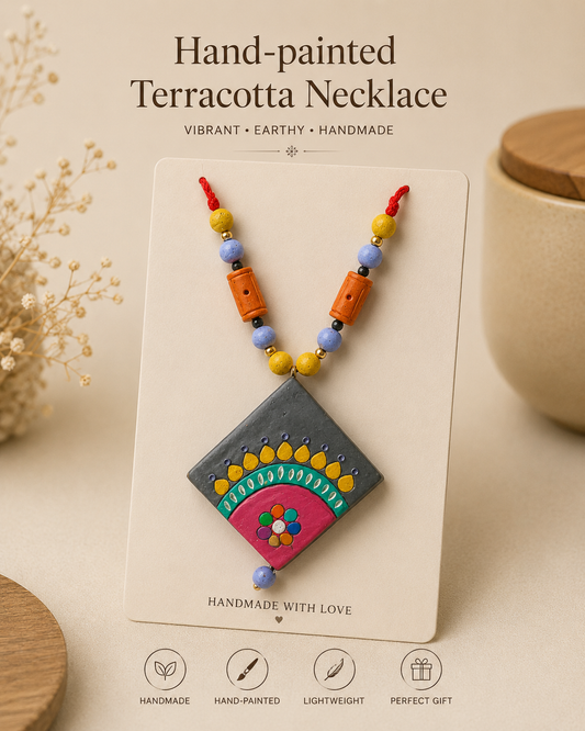 Handpainted Terracotta Necklace