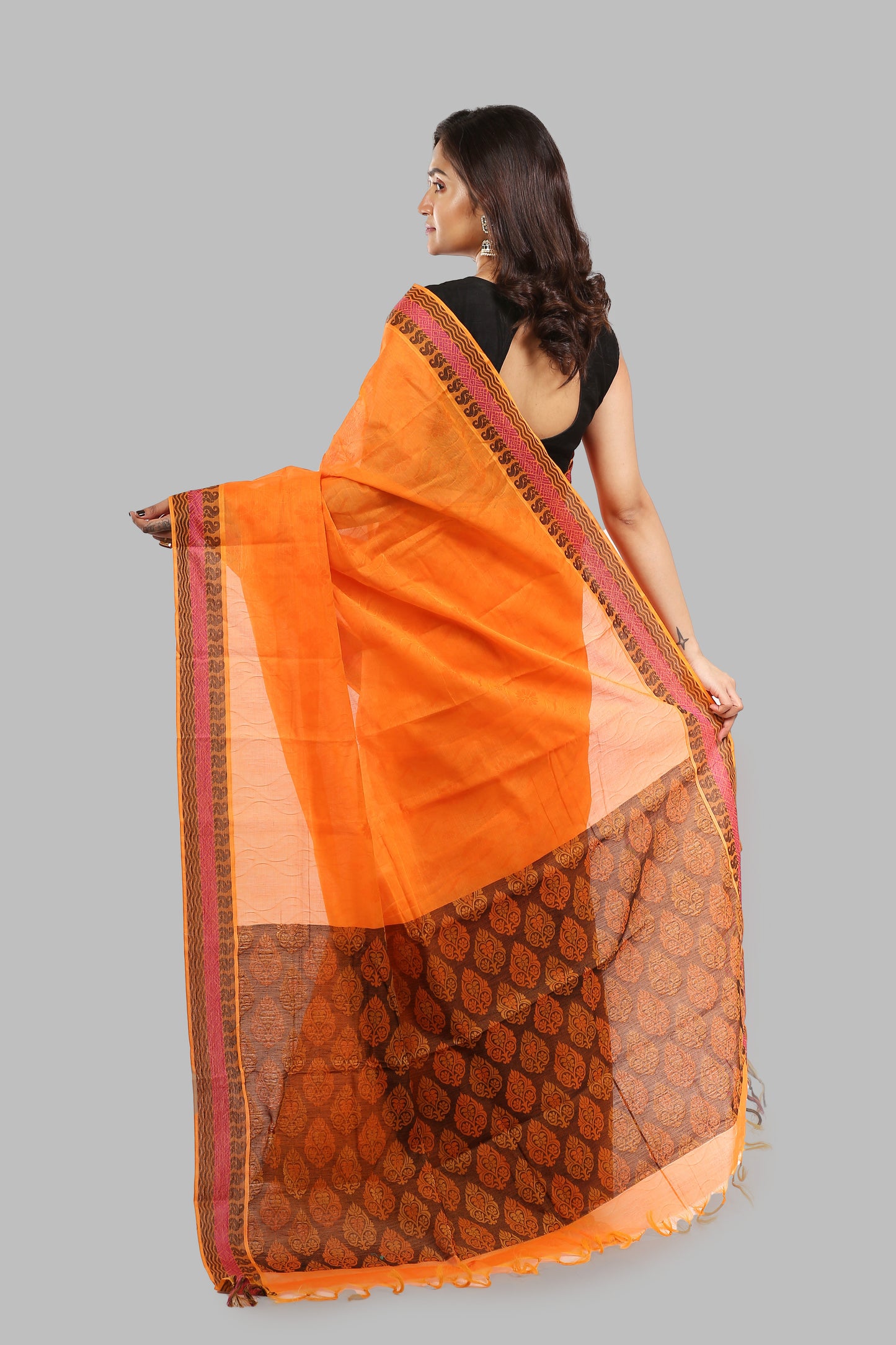 Hearty Bisque Cotton Saree