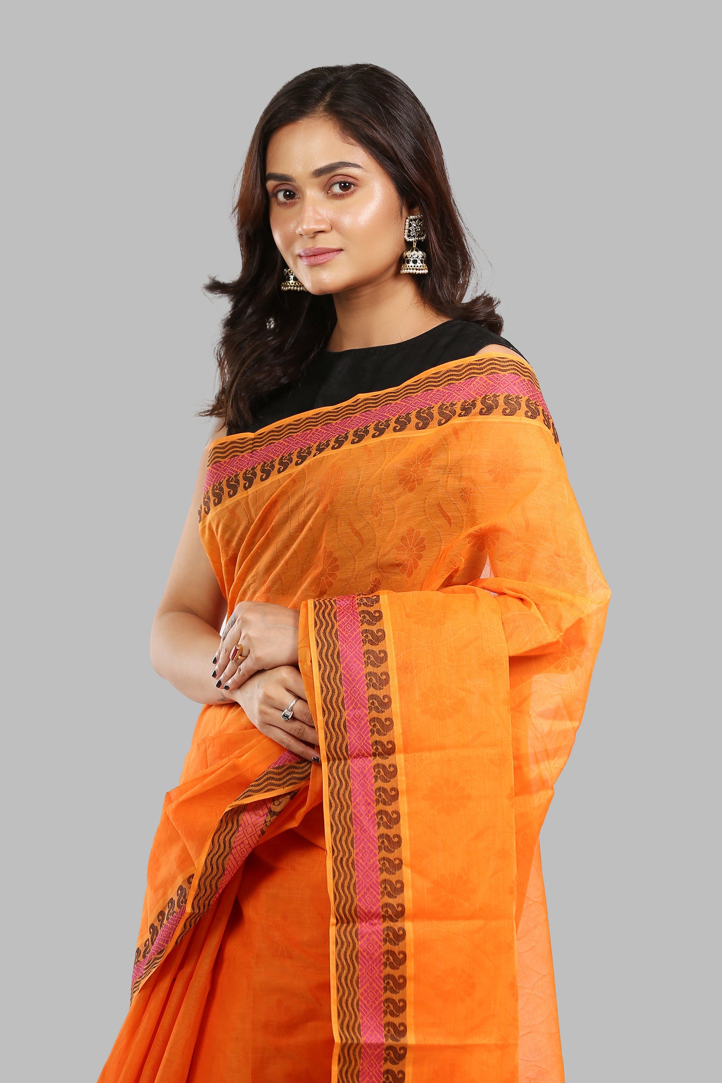 Hearty Bisque Cotton Saree
