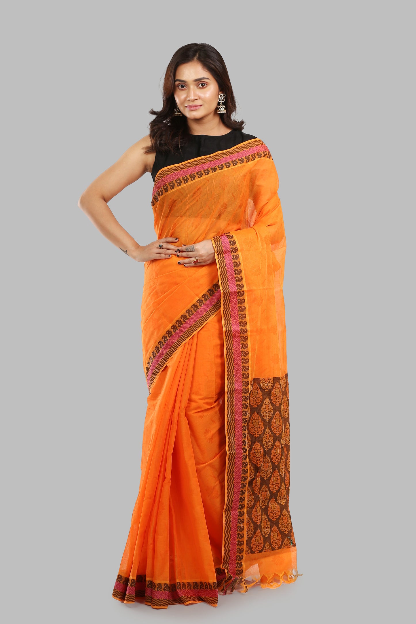Hearty Bisque Cotton Saree