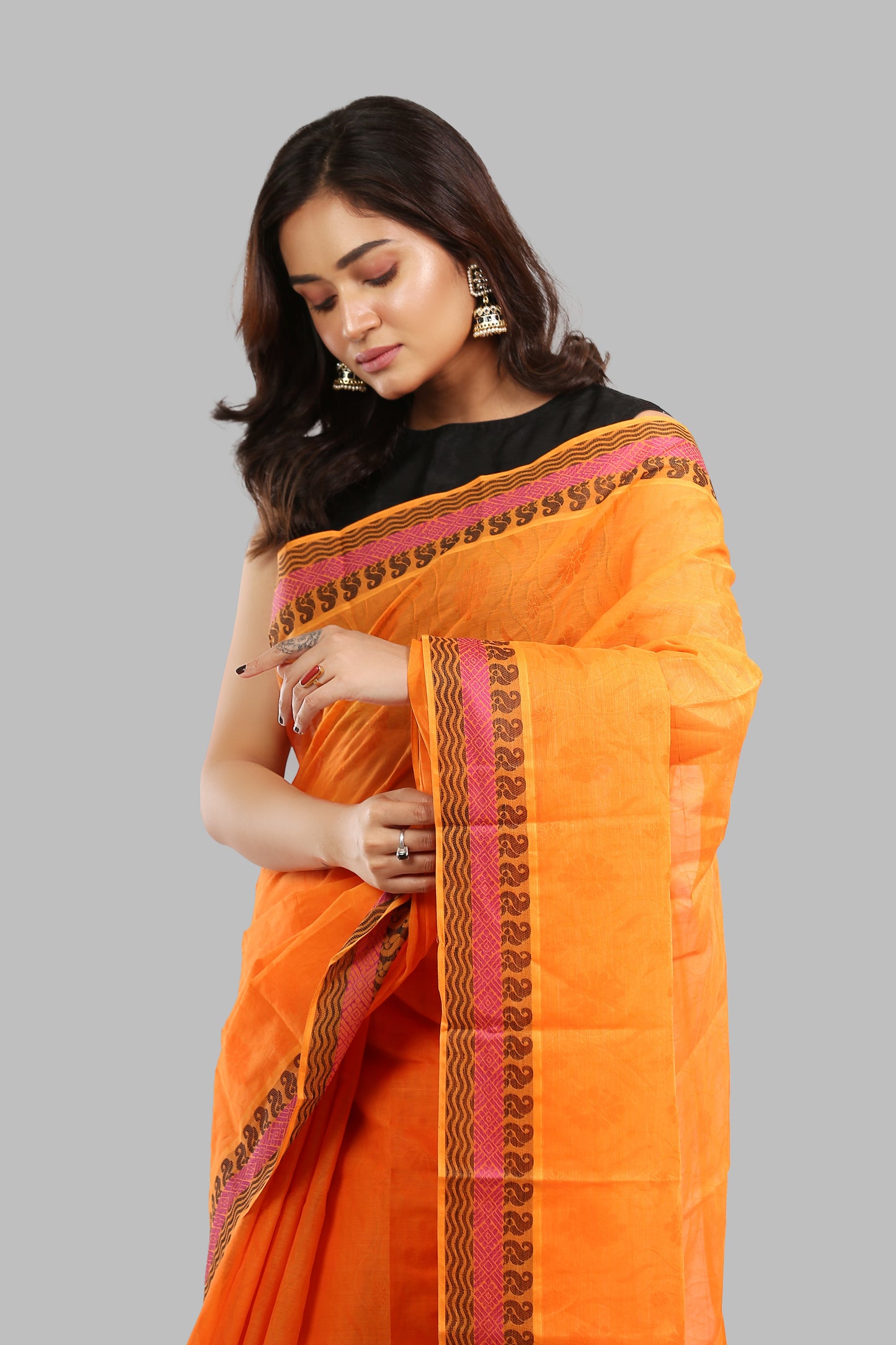 Hearty Bisque Cotton Saree