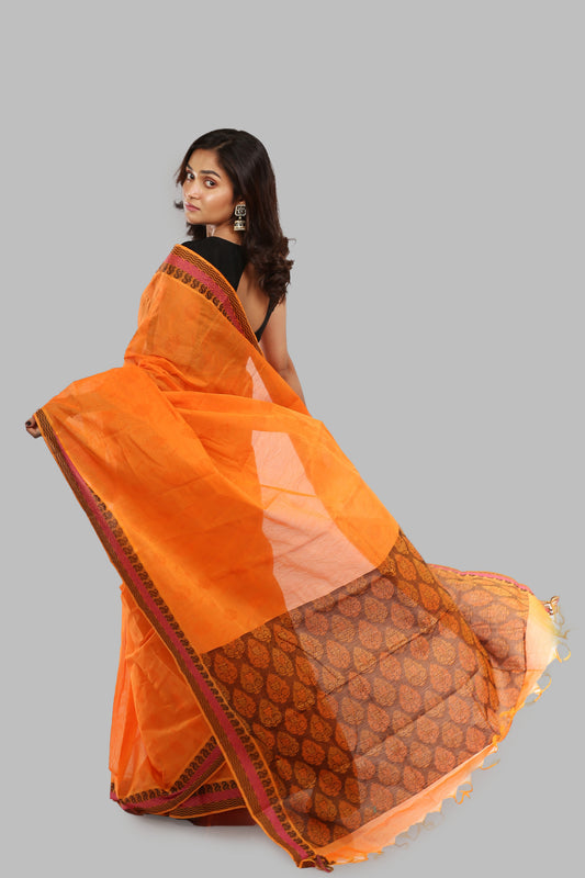 Hearty Bisque Cotton Saree
