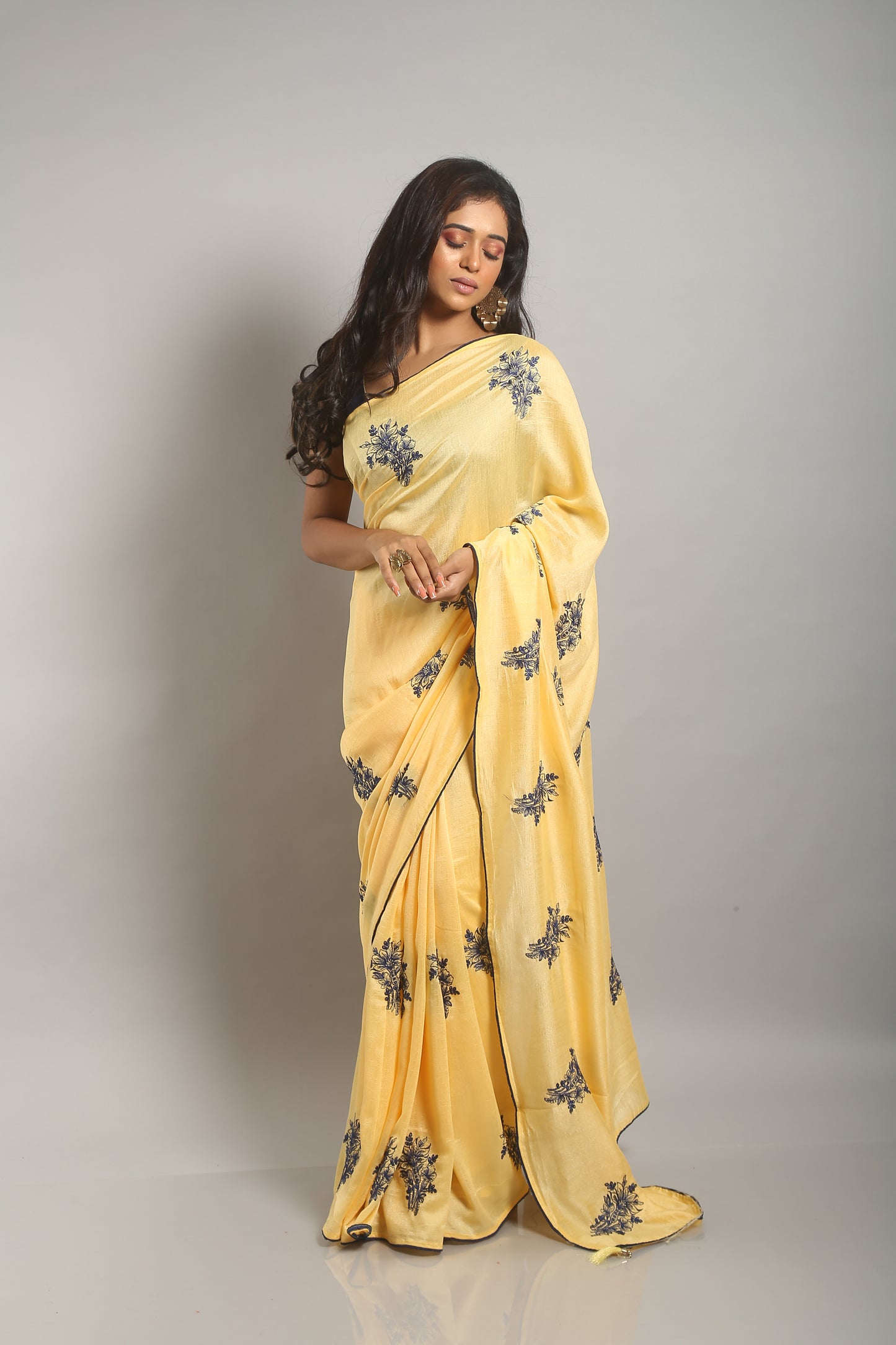 Icy Cream Dupian Silk Saree